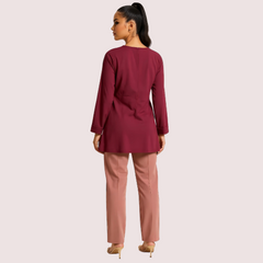 Rosewood Pintuck Pleated Cotton Top