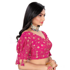 Generic Women's Jimmy Choo Embroidery Readymade Blouse (Pink, Size: Free Size)