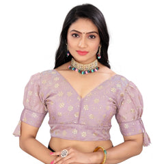 Generic Women's Jimmy Choo Embroidery Readymade Blouse (Lavender, Size: Free Size)