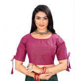 Generic Women's Cotton Thread Work Readymade Blouse (Barbie Pink, Size: Free Size)