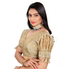 Generic Women's Jimmy Choo Embroidery Readymade Blouse (Beige, Size: Free Size)