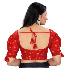 Generic Women's Jimmy Choo Embroidery Readymade Blouse (Red, Size: Free Size)