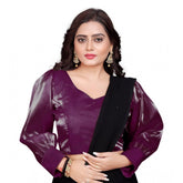 Generic Women's Organza Plain Readymade Blouse (Magenta, Size: Free Size)