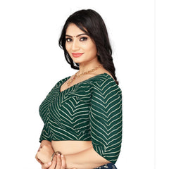 Generic Women's Georgette Embroidery Readymade Blouse (Green, Size: Free Size)