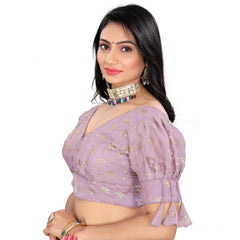 Generic Women's Jimmy Choo Embroidery Readymade Blouse (Lavender, Size: Free Size)