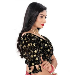 Generic Women's Jimmy Choo Embroidery Readymade Blouse (Black, Size: Free Size)