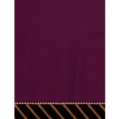 Generic Women's Chiffon Self Design Saree With Unstitched Blouse 5.5Mtr (Purple)