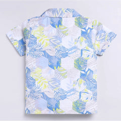 Generic Boy's Cotton Blend Printed Short Sleeve Shirt and Shorts Set (MultiColor)
