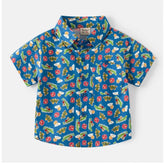 Generic Boy's Cotton Blend Printed Short Sleeve Shirt (MultiColor)