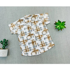 Generic Boy's Cotton Blend Printed Short Sleeve Shirt (MultiColor)