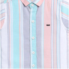 Generic Boy's Cotton Blend Printed Short Sleeve Shirt (MultiColor)