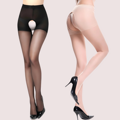 Allure Sheer Open-Crotch Tights – 2 Pack