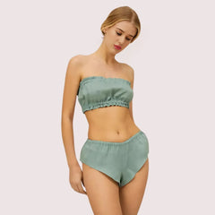 Linen Luxe Ruffle Bandeau & Knickers Set – 2 Pack