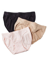 Westren Beauty Plus Size Elastic Waist Panties 3-Pack+ 1 Free Bra