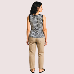 Monochrome Leopard Print Tank Top