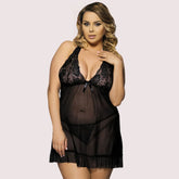Midnight Allure Sheer Babydoll Lingerie