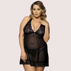 Midnight Allure Sheer Babydoll Lingerie