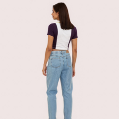 "Camper Chic" Contrast Zip Crop Top