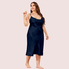 Glamour Satin Cowl Dress β Plus Size