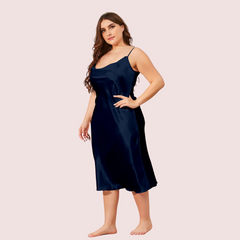 Glamour Satin Cowl Dress β Plus Size