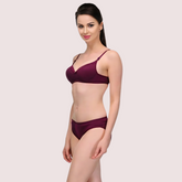 "Pure" Cotton Purple Bra Panty Set