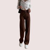 Women's Brown High Rise Wide Leg Loose Denim Jeans