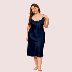 Glamour Satin Cowl Dress β Plus Size