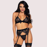 Timeless Allure Lace Bra & Garter Set