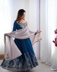 ksa Georgette KESH499 5008 Gowns Wholesale Embroidery Gowns Party Gowns Georgette Gown Manufacturer