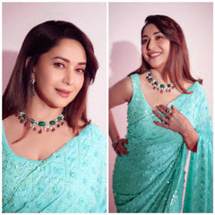 Ksa Georgette RIN151 5210 Bollywood Collections Wholesale Madhuri Dixit Sarees Manufacturer