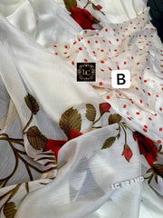 Ksa soft chinon RIN203 Nora Silk Sarees Bollywood Collections Wholesale Fancy Sarees Chiffon Sarees Manufacturer