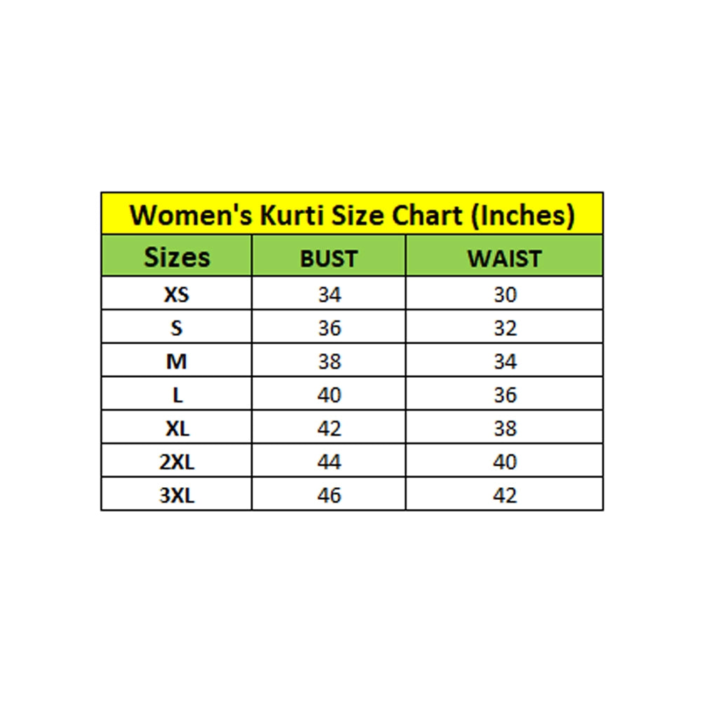 Generic Women's Cotton Blended Printed 3/4th Sleeve V Neck Kurti (Blue)