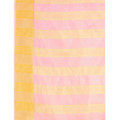 Generic Women's Cotton Silk Striped Saree With Unstitched Blouse 5.5Mtr (Multicolor)