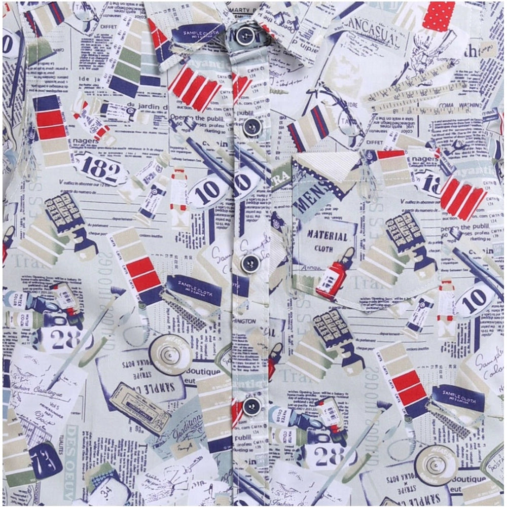 Generic Boy's Cotton Blend Printed Short Sleeve Shirt (MultiColor)