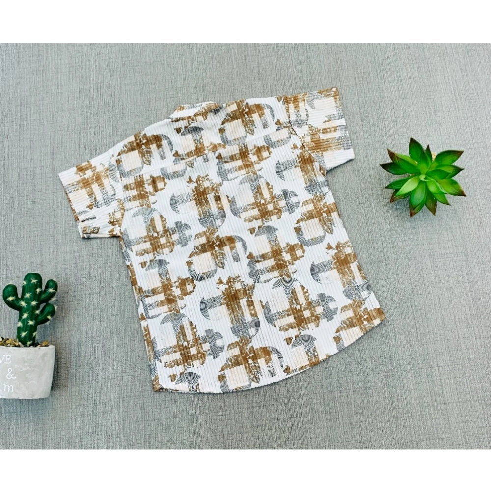 Generic Boy's Cotton Blend Printed Short Sleeve Shirt and Shorts Set (MultiColor)