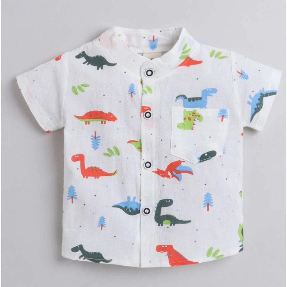 Generic Boy's Cotton Blend Printed Short Sleeve Shirt and Shorts Set (MultiColor)