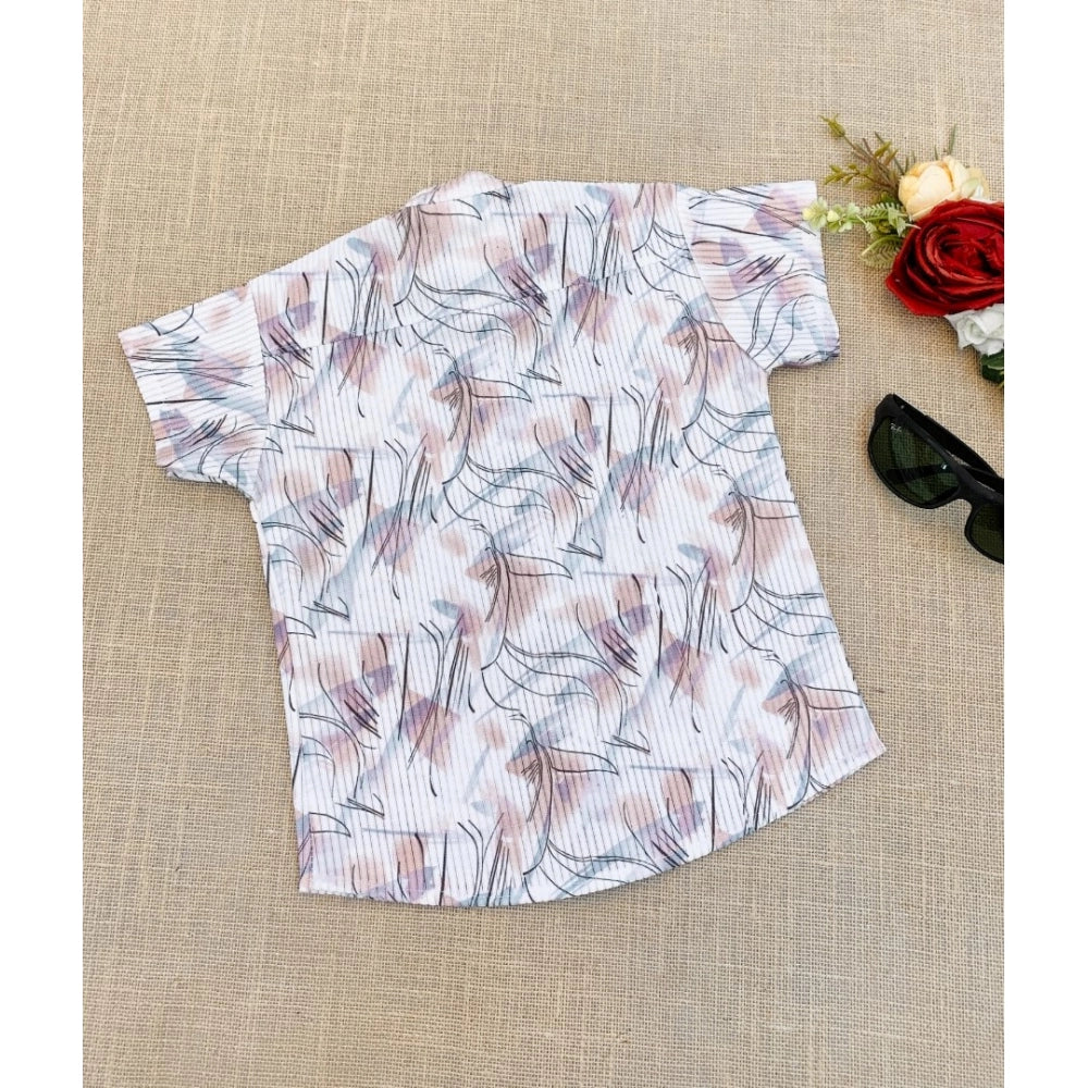 Generic Boy's Cotton Blend Printed Short Sleeve Shirt and Shorts Set (MultiColor)