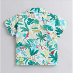 Generic Boy's Lycra Blend Printed Short Sleeve Shirt and Shorts Set (MultiColor)