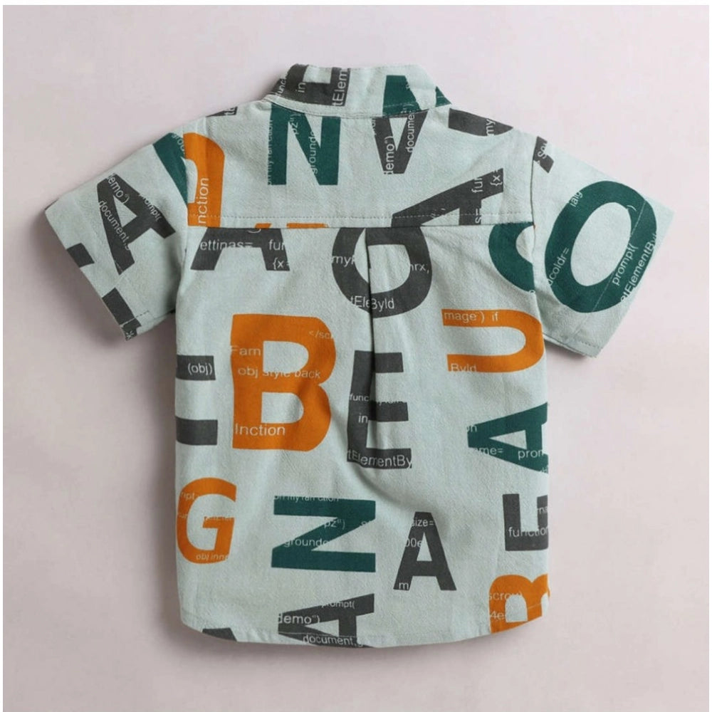 Generic Boy's Cotton Blend Printed Short Sleeve Shirt and Shorts Set (MultiColor)