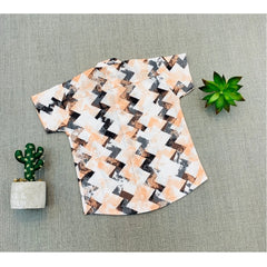 Generic Boy's Cotton Blend Printed Short Sleeve Shirt (MultiColor)