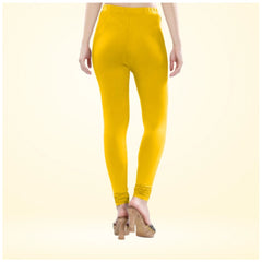Generic Women's Cotton Blended Solid Churidar leggings (Yellow)