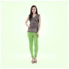 Generic Women's Cotton Blended Solid Churidar leggings (Pista Green)