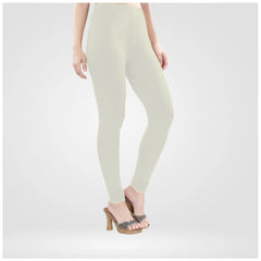Generic Women's Cotton Blended Solid Churidar leggings (White)