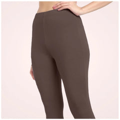 Generic Women's Cotton Blended Solid Ankle legging (Brown)