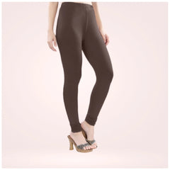 Generic Women's Cotton Blended Solid Churidar leggings (Brown)