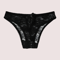 2 Pack Sexy Floral Lace Crotchless panty