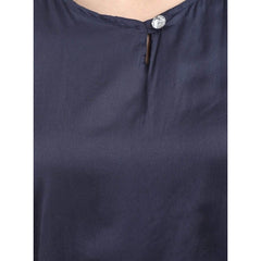Generic Women's Casual Crepe Sleeveless Jump Suit (Navy Blue)