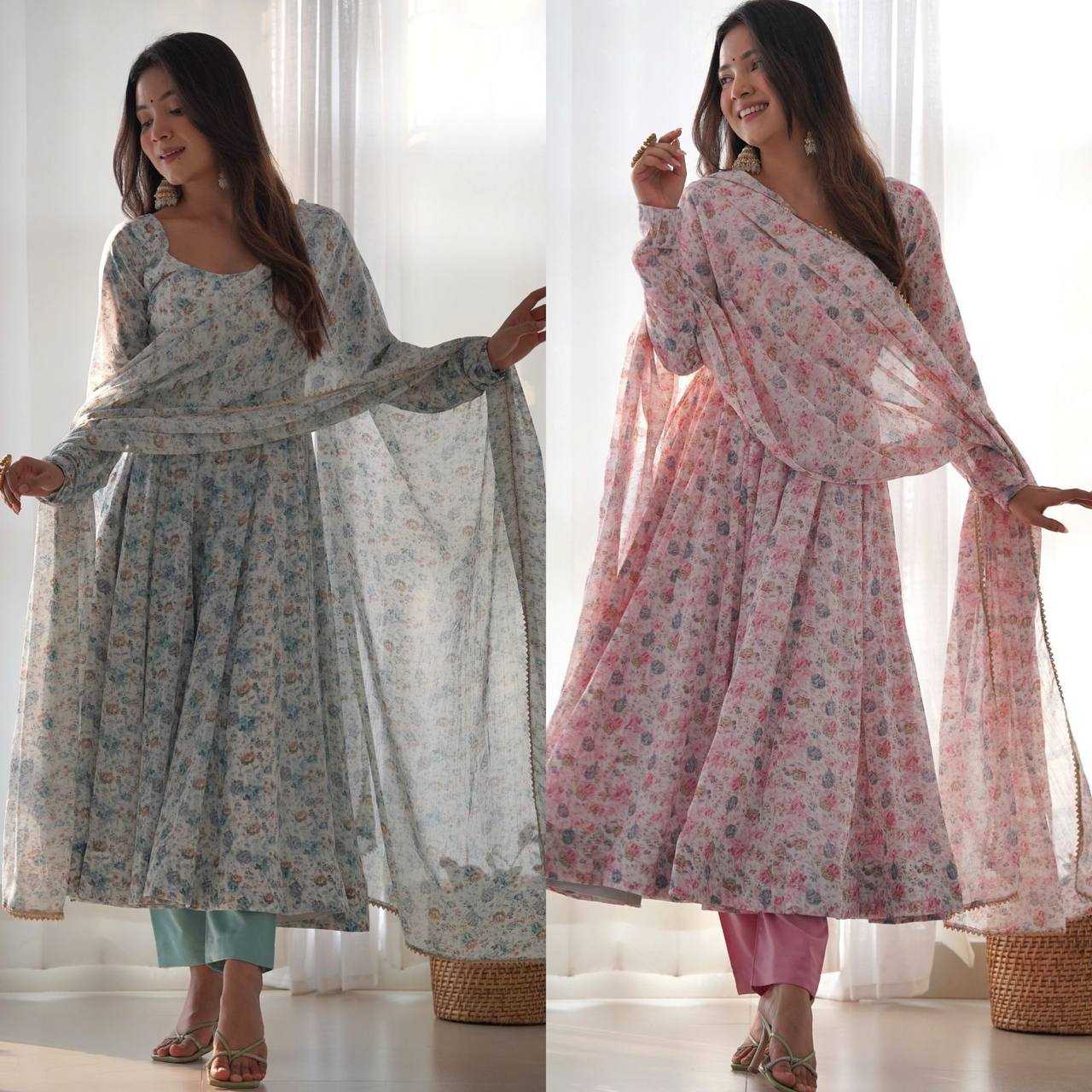 ksa Chinon KESH504 262 Gowns Wholesale Fancy Gowns Anarkali Gown Long Gowns Manufacturer