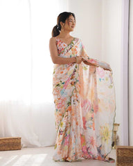 KSA Chinon KESH595 22 Sarees Wholesale Fancy Sarees Printed Sarees Cutwork Saree Mirror Work Saree Manufacturer