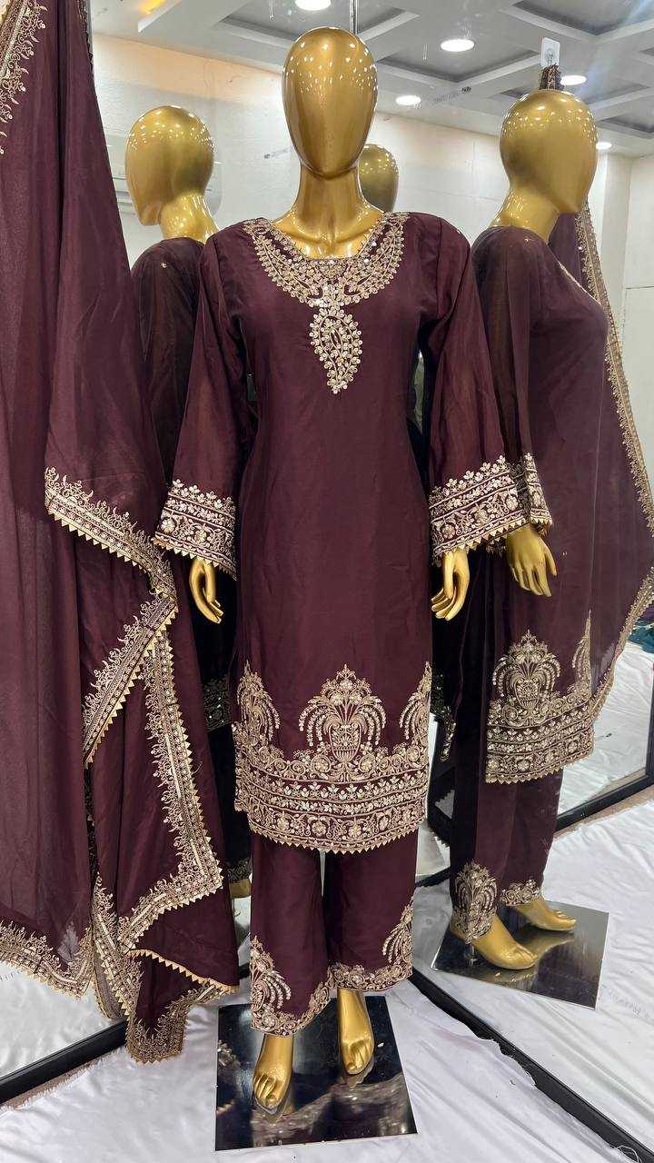 ksa Chinon Silk KESH499 508 Suits & Dresses Wholesale Embroidery Suits Palazzo Suit Party wear suits Manufacturer